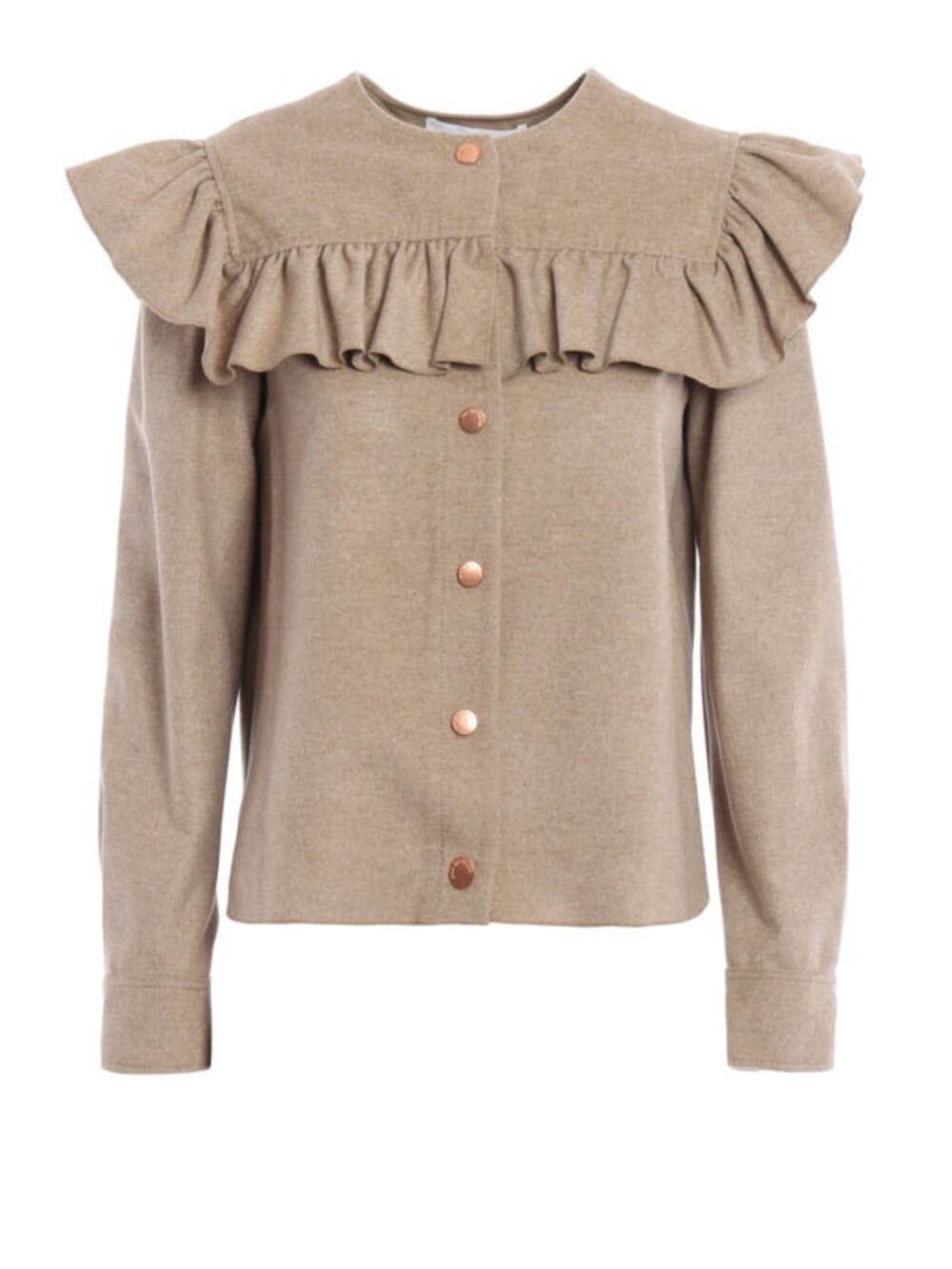 See By Chloe Ruffle Detail Wool Blend Jacket 36 2